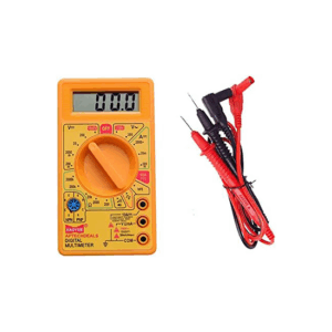 Electronic Spices Small Digital Multimeter, Multipurpose Electric meter Yellow/Red